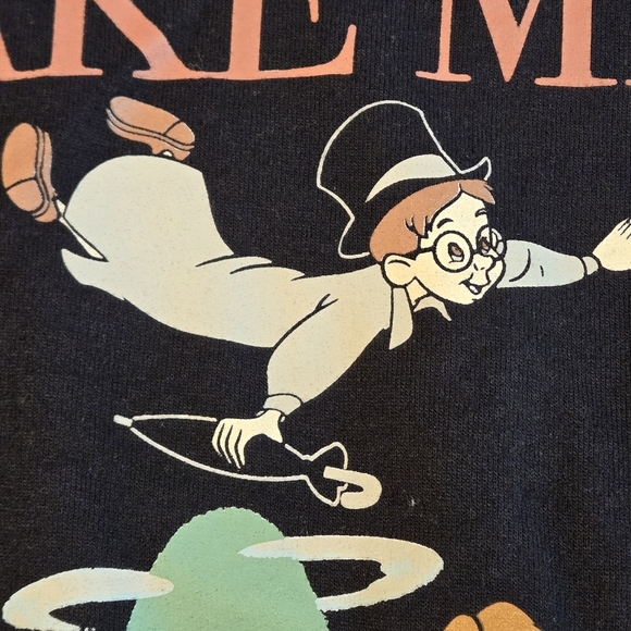 Disney Peter Pan Short Sleeve T-shirt Black with Colored Graphics Women size L - Picture 10 of 10